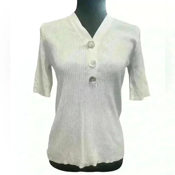 Prich Women’s Two Knit Ribbed Tops Blue And White - Picture 6 of 10